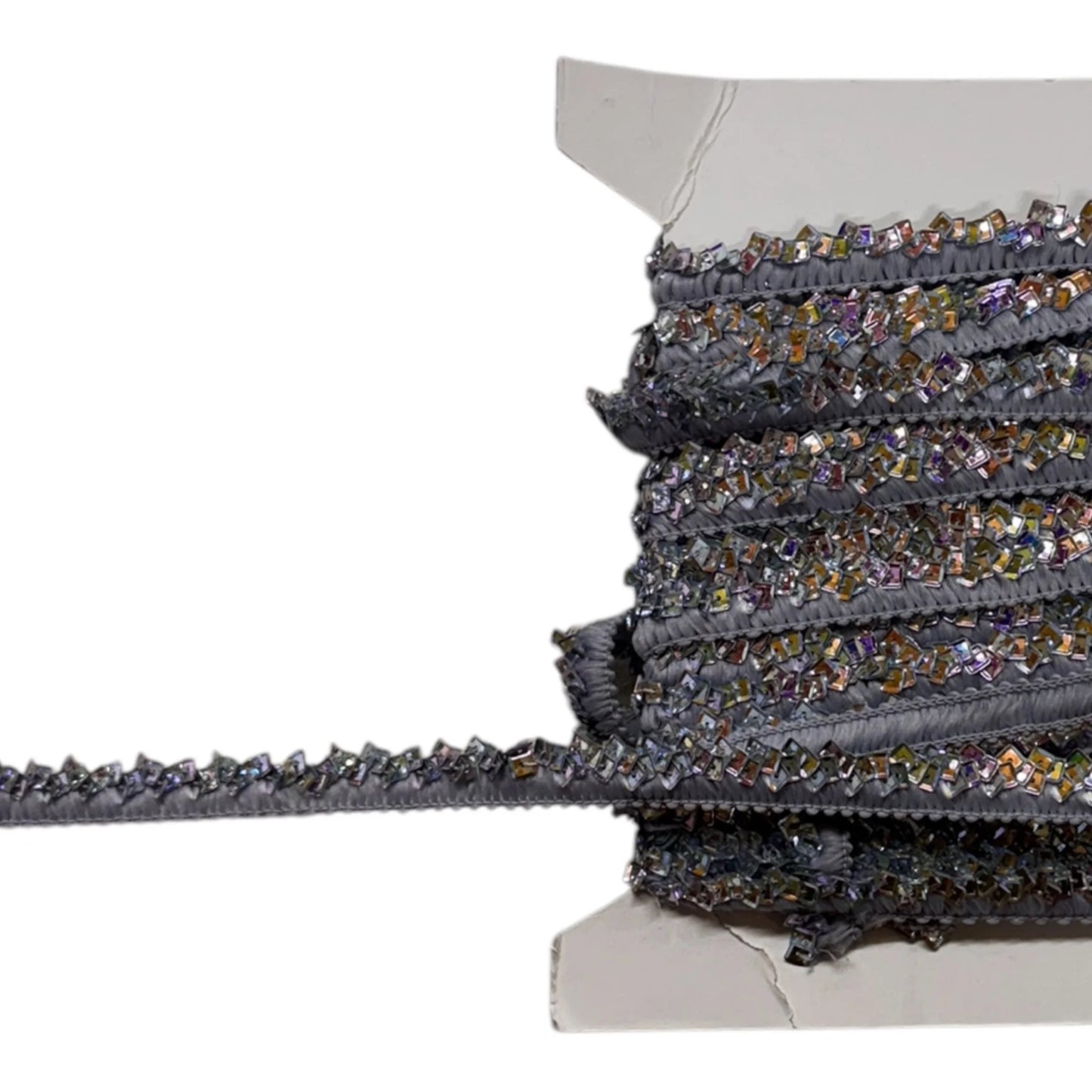 Gray Sequined Trim