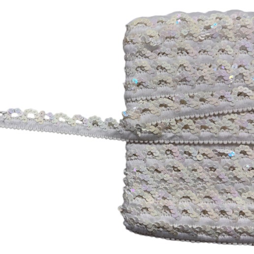 White Sequined Trim